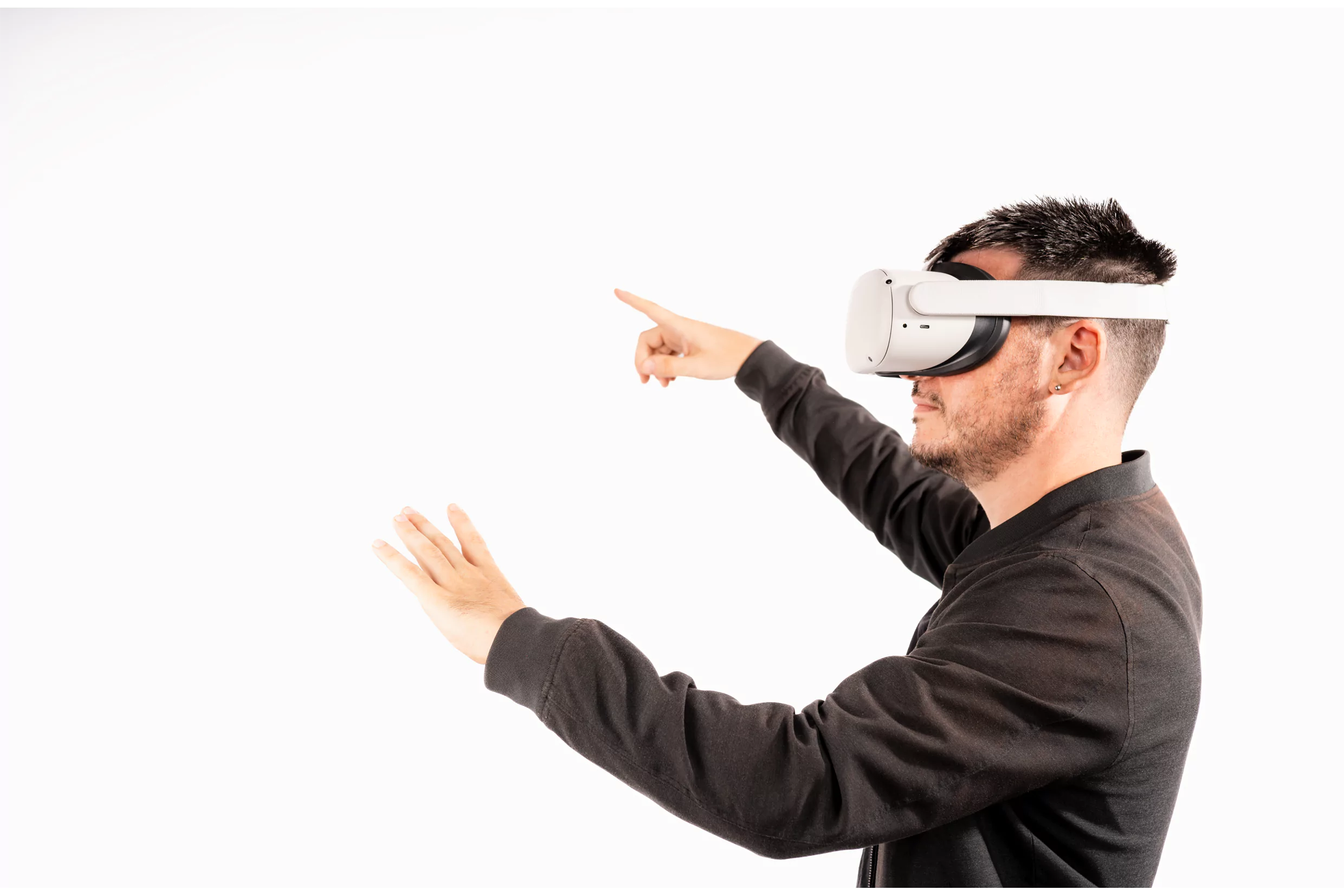 David Marro at work with a virtual reality headset